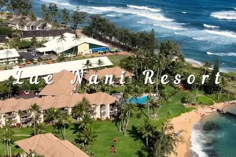 An oceanfront Kauai resort from the air
